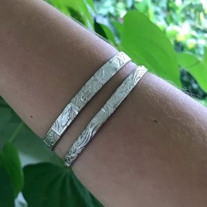 Set of (2) Sterling Silver Bangle Bracelets